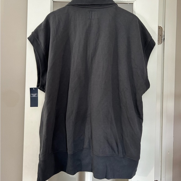 Abercrombie & Fitch Oversized Sweatshirt Half-Zip Tunic Vest Gray Size XL - Picture 8 of 8